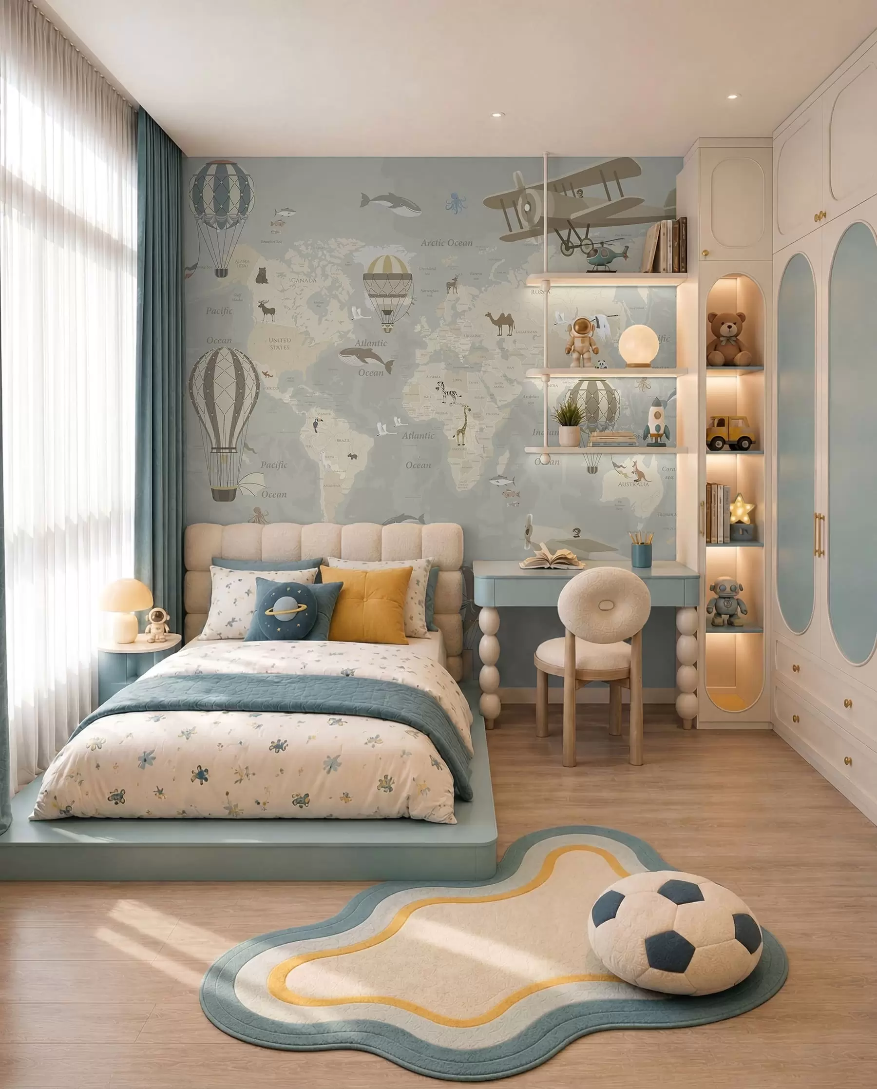 murales de pared Mapamundi con globos I u36066d1