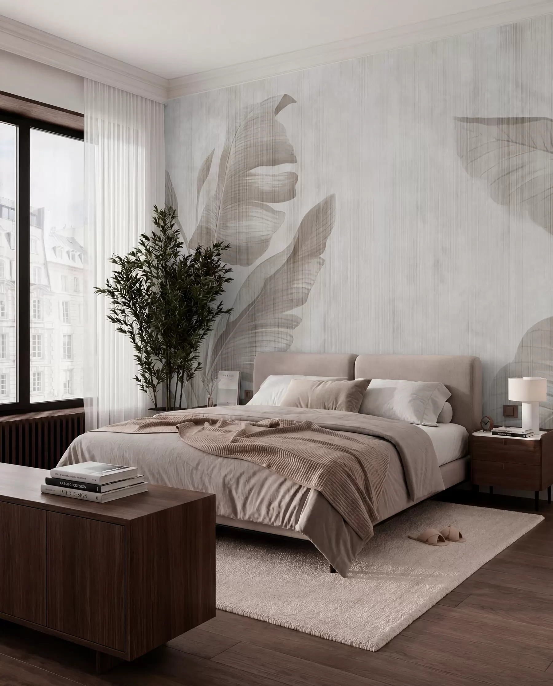 murales de pared Sombras de hojas de banano II u00299d2