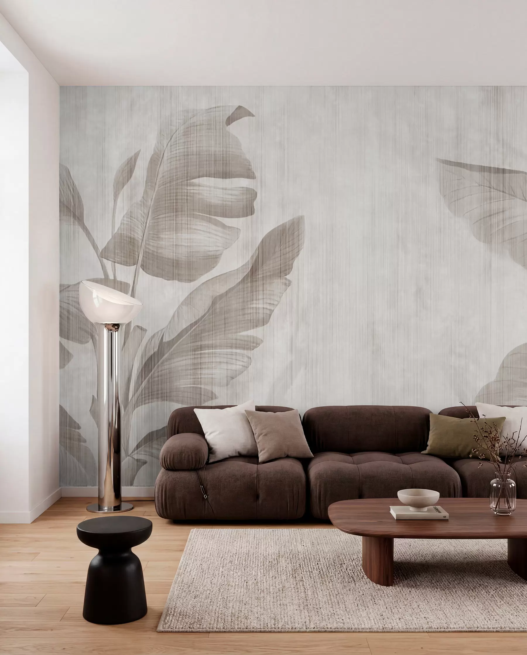 murales de pared Hojas tropicales en estilo grunge u00299d2