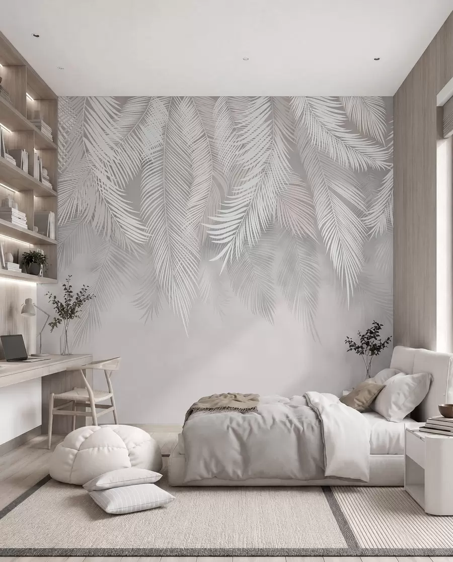 murales de pared Cortina de palmas plateadas I u48556d1