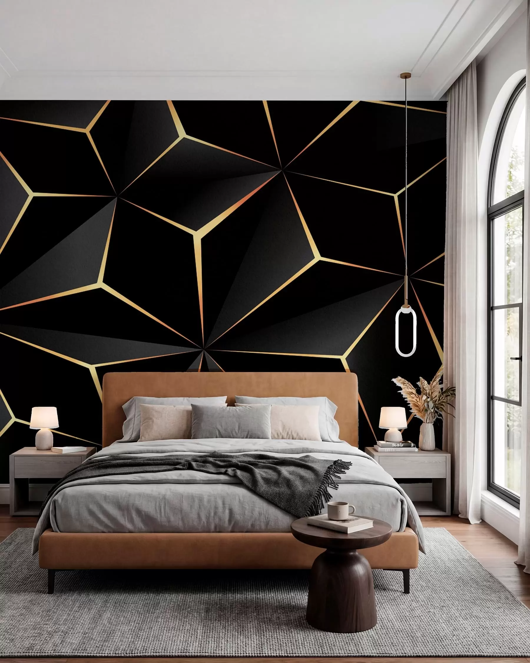 murales de pared Facetas negras y doradas II u72104d2